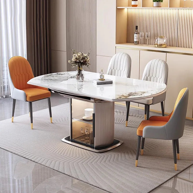 Extension 8 People Dining Table Modern Living Organiser Luxury Dining Table Chaire Round Muebles Para El Hogar Home Furniture