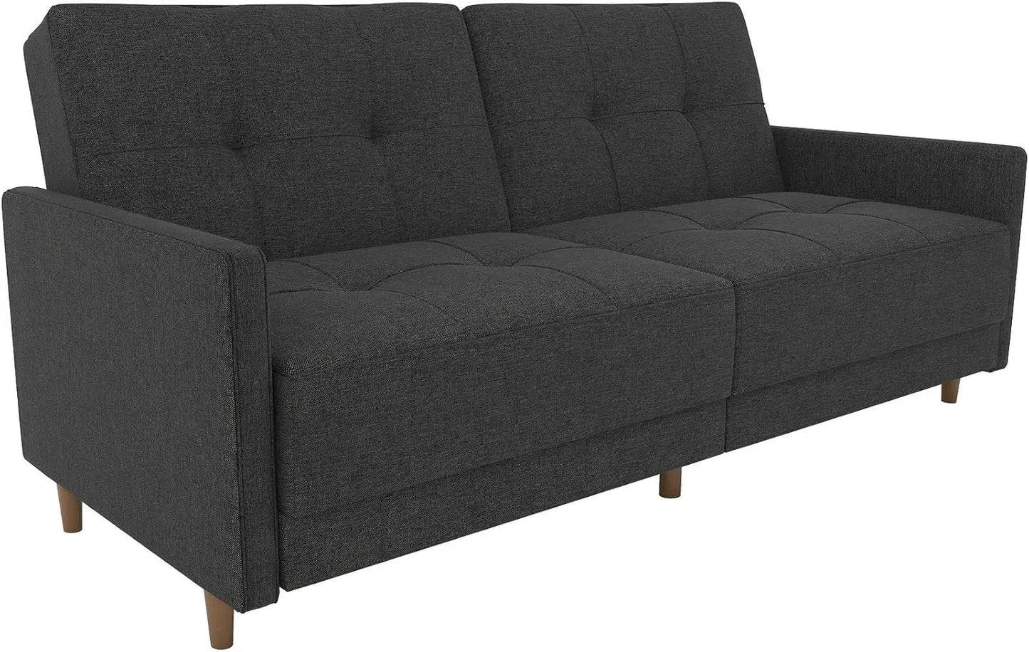 Andora Coil Futon Sofa Bed Couch with Mid Century Modern Design