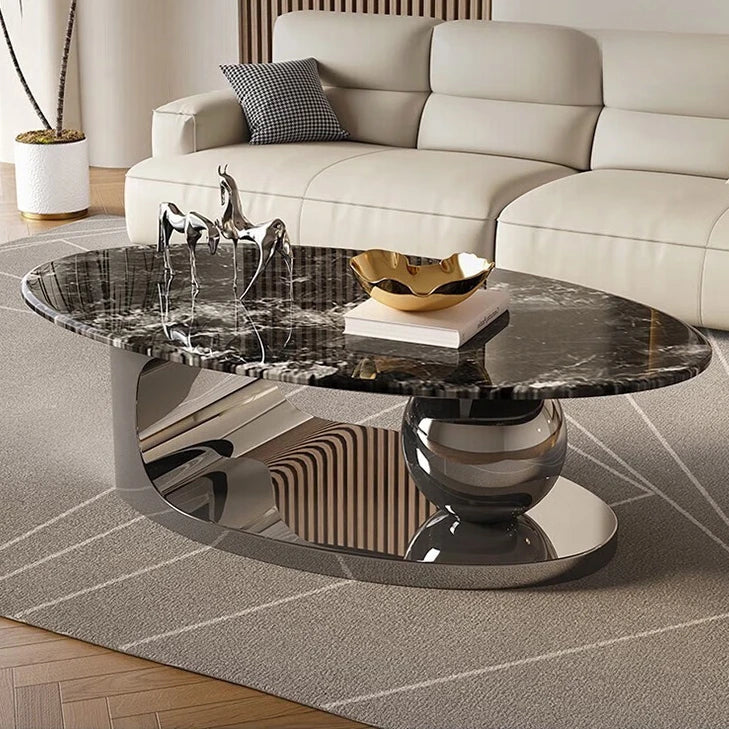 Slab Rock Small Coffee Table Living Room Luxury Black Modern Coffee Table Nordic Stone Mesas De Centro Para Sala Home Furniture