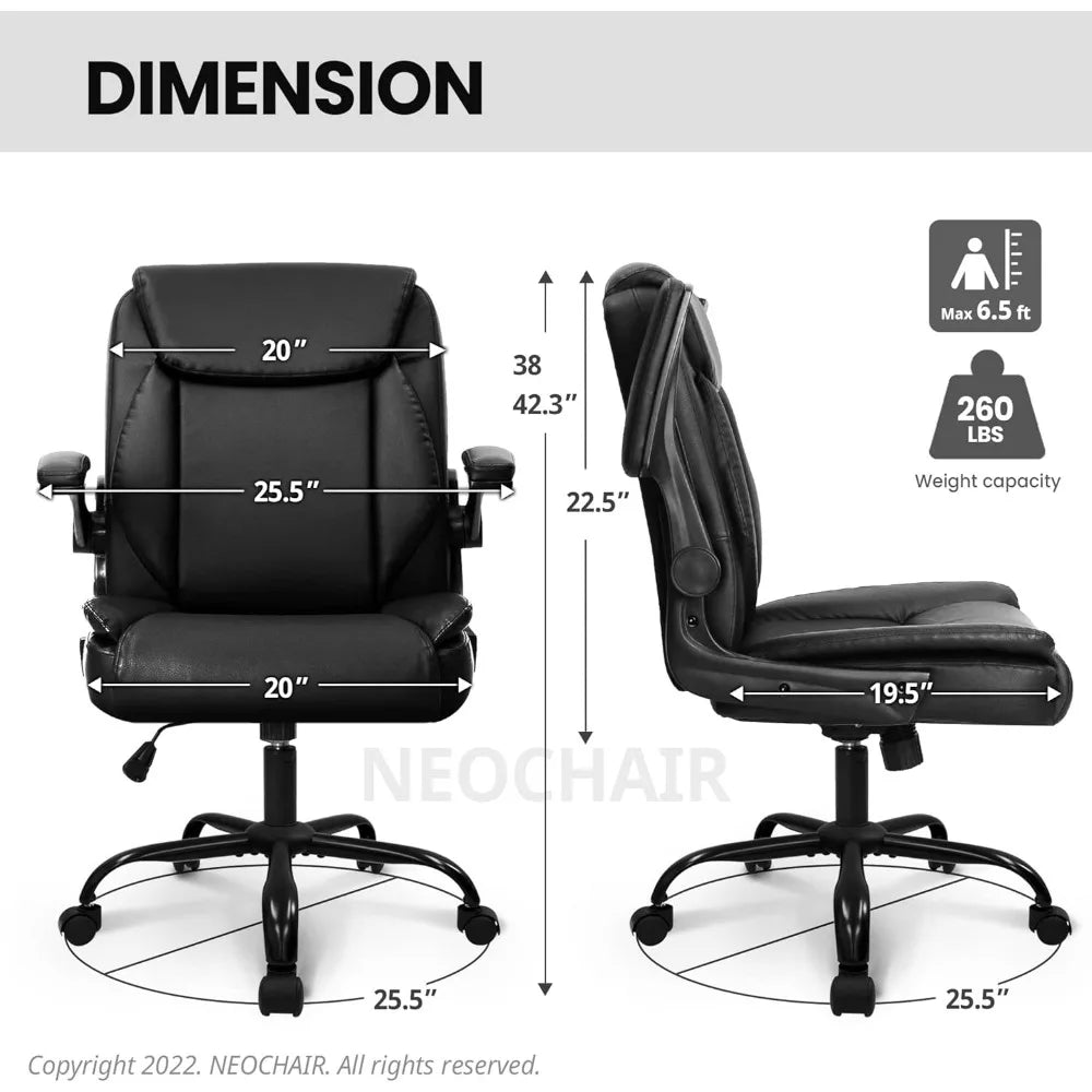 CHAIR Office Chair Adjustable Desk Chair Mid Back Executive Comfortable PU Leather Ergonomic Gaming Back Support Home