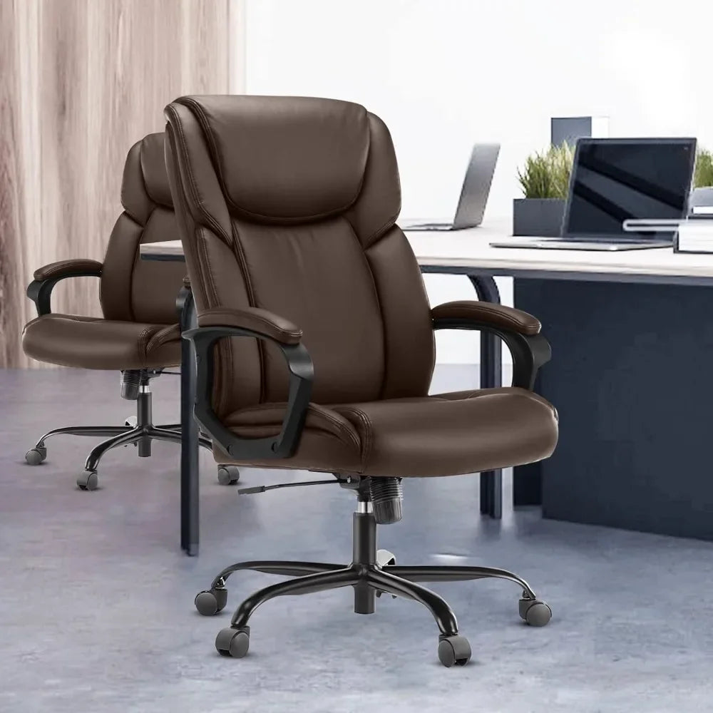 Office Chair - Ergonomic home computer desk chair with wheels, lumbar support, PU leather,adjustable Office Chairs