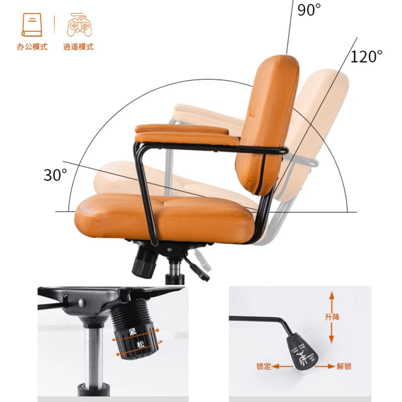 Nordic Light Luxury Office Chair Home Use Comfortable And Leisurely Sitting Office Chair Study Desk Support Lift Furniture