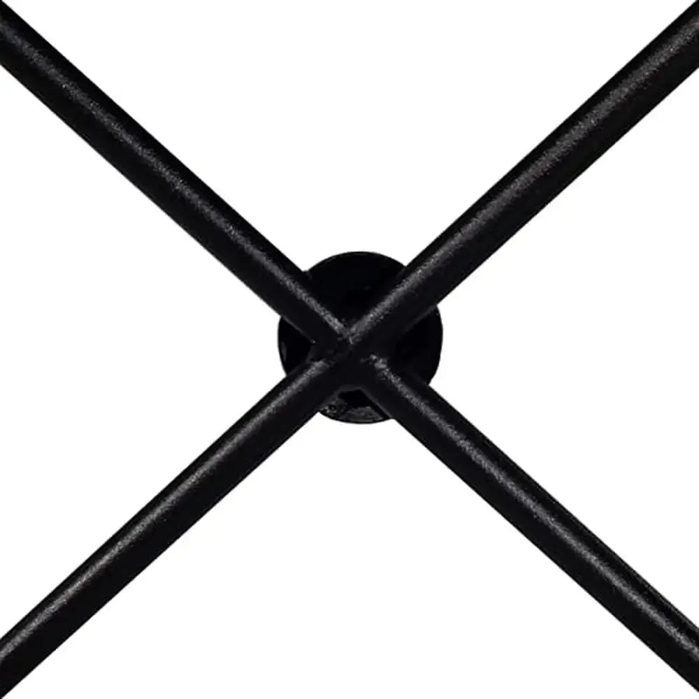 King Metal Bed Frame Double X Design Platform Black Non Upholstered Cast Iron Arches Durable 78"x83.5"x43.25" Mattress & Box