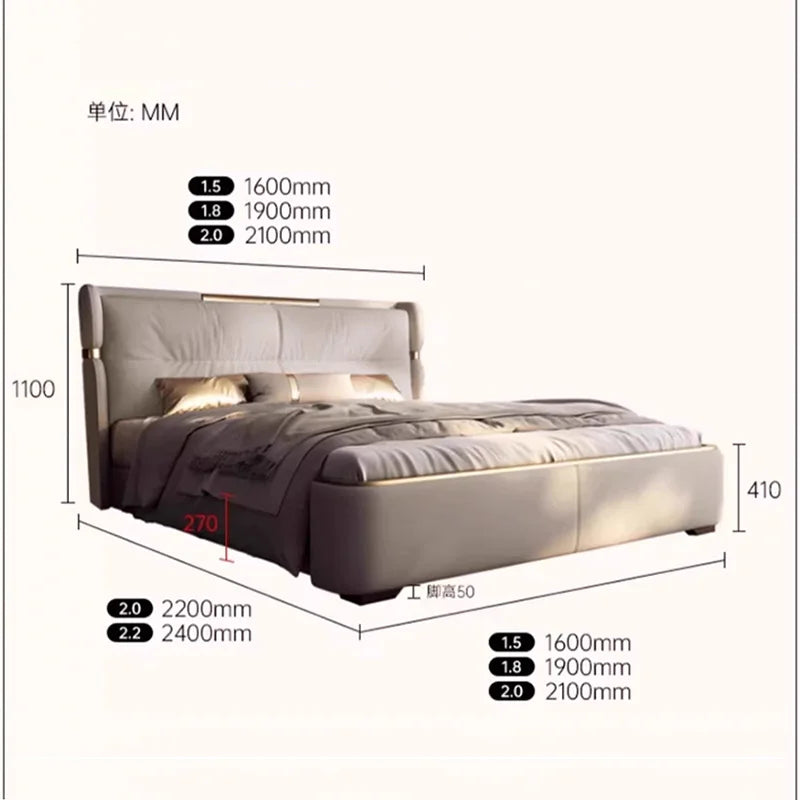 Luxury Bedroom Marriage Bed Storage Organiser King Size Wood Bed Modern Multifunctional Camas De Casal De Luxo Home Furniture