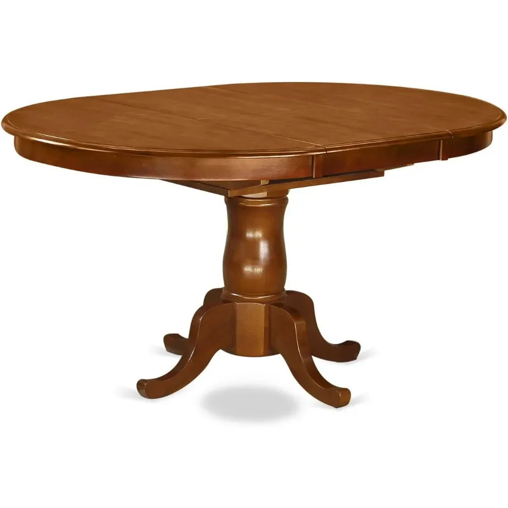 Dining Room Furniture Set  Consist of an Oval Kitchen Table with Butterfly Leaf and 6 Linen Fabric Upholstered Chairs