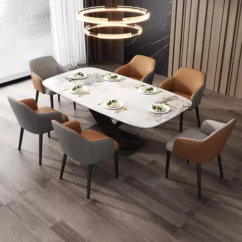 dining chair，Dining Chairs Upholstered Kitchen Chairs with Arms,Faux Leather Accent Chairs with Cushioned Seat and Metal Legs