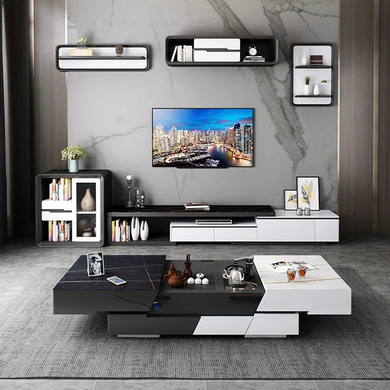 Black Nordic Coffee Table Trau Simple Organizer Living Room Kawaii Side Table Modern Couchtisch Marmor Furniture For Home