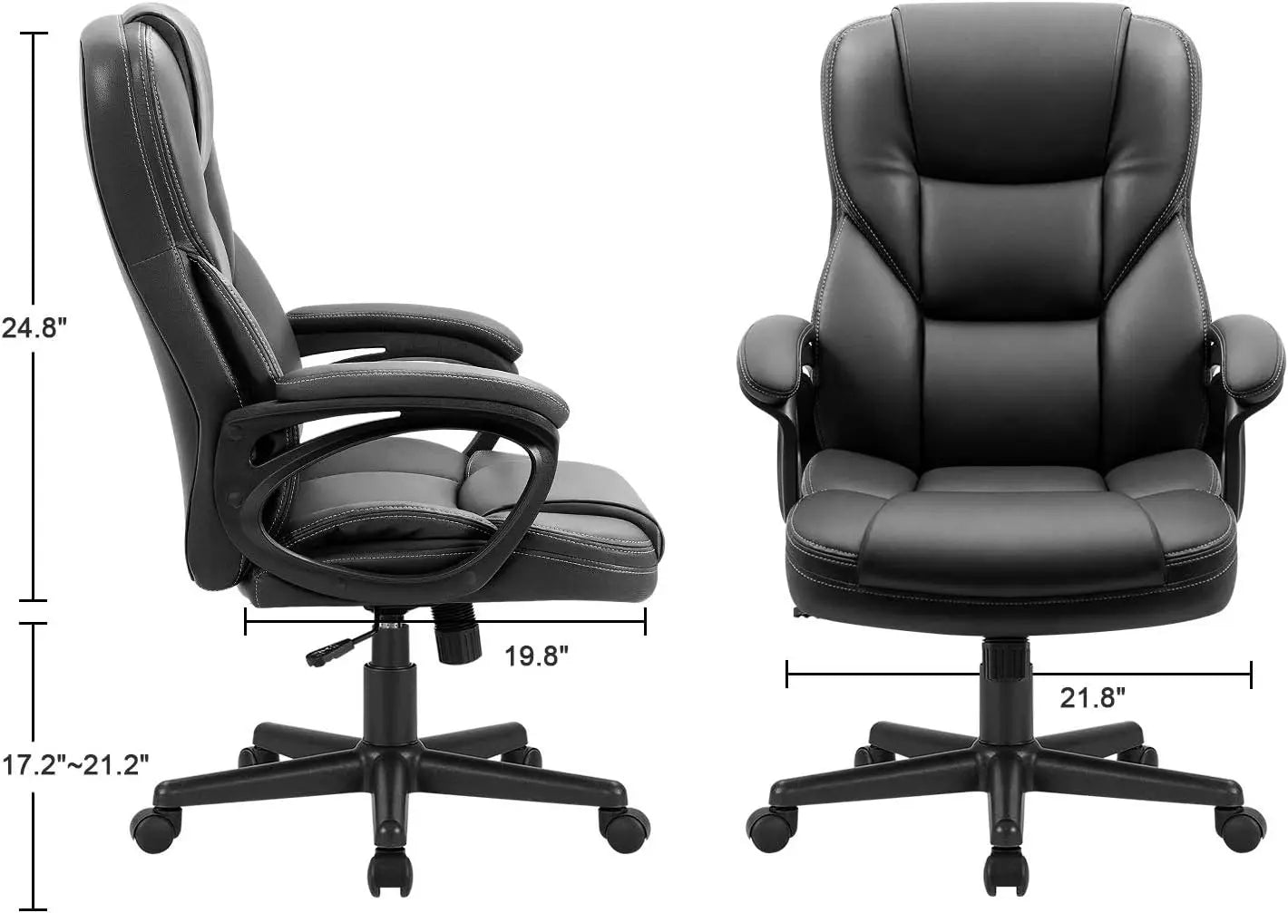 Office Executive Chair High Back Adjustable Managerial Home Desk Chair, Swivel Computer PU Leather Chair with Lumbar Support