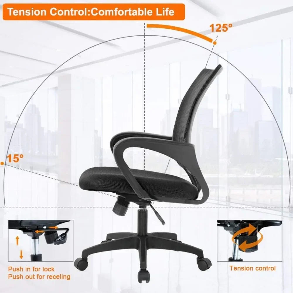 Home Office Chair Ergonomic Desk Chair Mesh Computer Chair with Lumbar Support Armrest Executive Rolling Swivel Adjustable