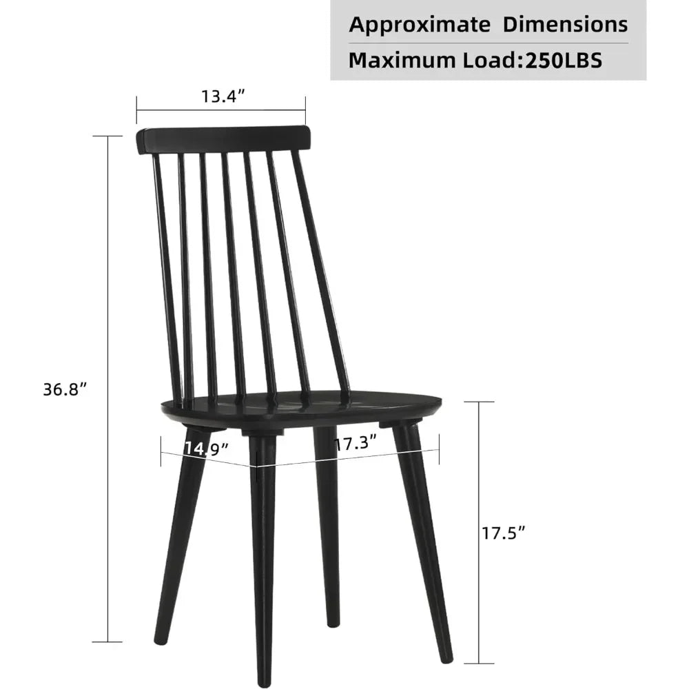 Dining Chairs Set of 4 Wood Dining Room Chair Black Spindle Side Kitchen Room Country Farmhouse Chairs Black  dinning chair