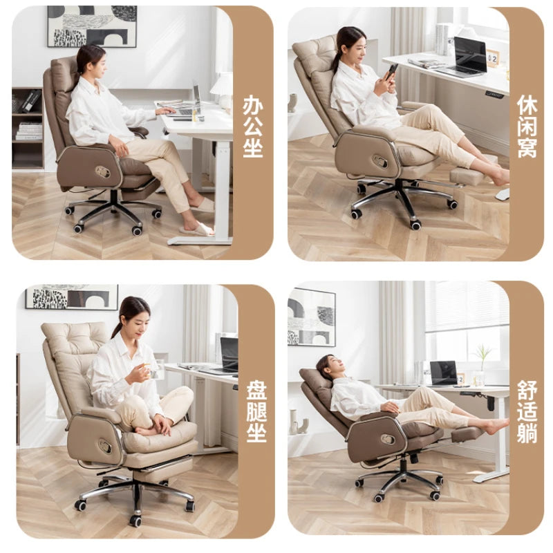 Comfortable Sofa Chair Home Use Suitable Reclining Comfortable Leather Office Chair Leisurely Sitting In The Office Furniture