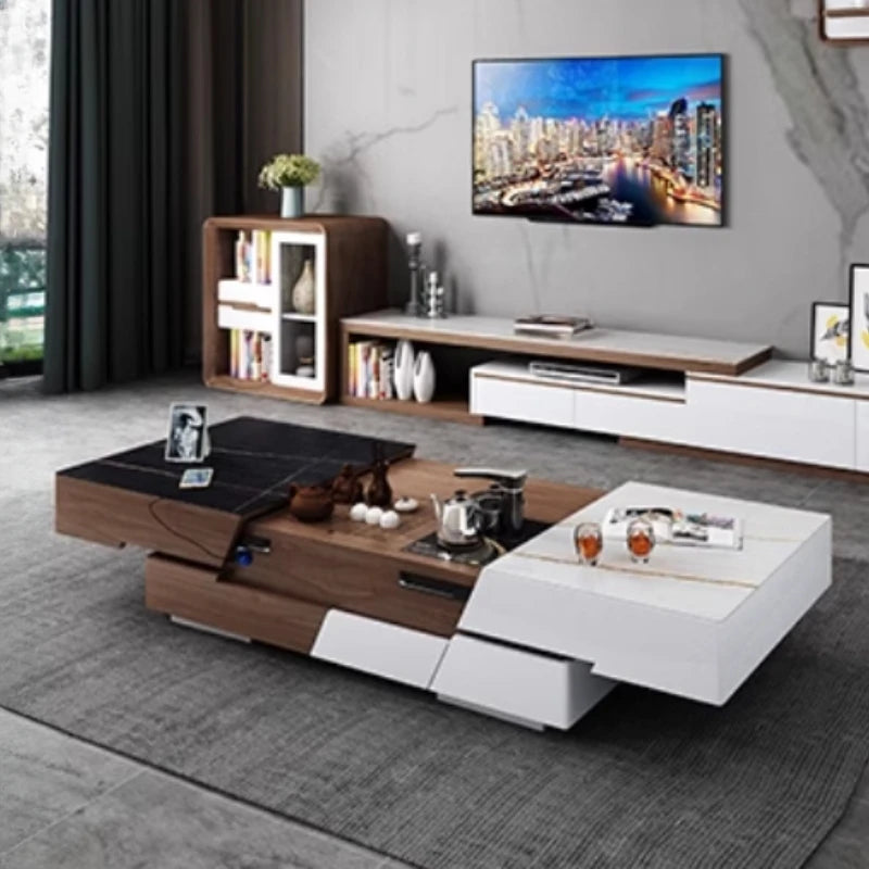 Black Nordic Coffee Table Trau Simple Organizer Living Room Kawaii Side Table Modern Couchtisch Marmor Furniture For Home