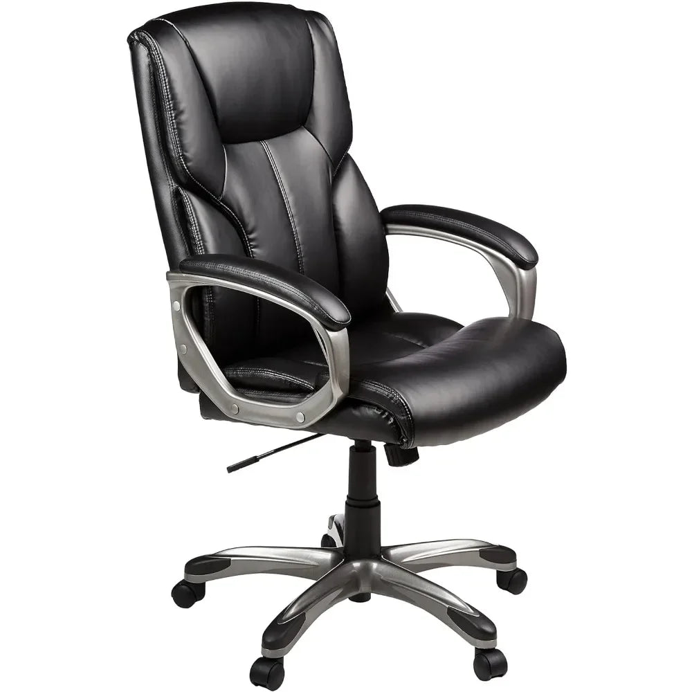 Executive Home Office Desk Chair with Padded Armrests, Adjustable Height and Tilt, Rolling Swivel Chair