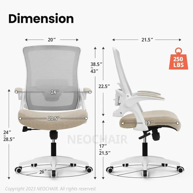 High Back Mesh Chair Adjustable Height and Ergonomic Design Home Office Computer Desk Chair Executive Lumbar Support