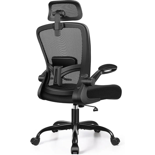 Office Chair,   with Adjustable Lumbar Support, Home Office Swivel Task Chair  , Adjustable Height Gaming Chair(Black)