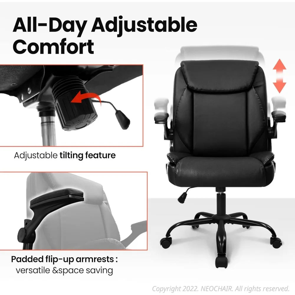 CHAIR Office Chair Adjustable Desk Chair Mid Back Executive Comfortable PU Leather Ergonomic Gaming Back Support Home