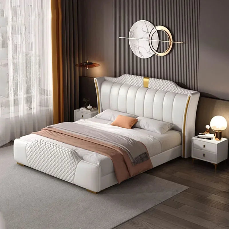 Design Luxury Double Bed Nordic Girls Modern Wood Twin Frame Double Bed King Size Beauty Princess Muebles Lounge Suite Furniture