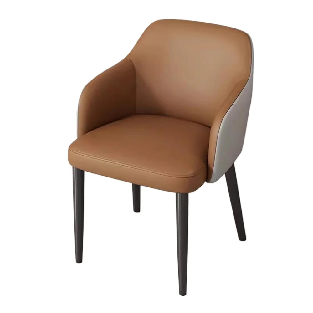 dining chair，Dining Chairs Upholstered Kitchen Chairs with Arms,Faux Leather Accent Chairs with Cushioned Seat and Metal Legs