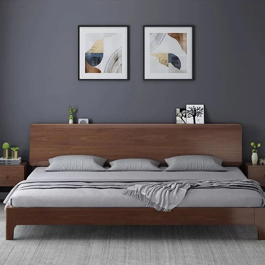 Full Wooden Bed King Size Modern Luxury Double Sleeping Floor Storage Design Sun Castle Platform Camas De Casal Hotel Furniture